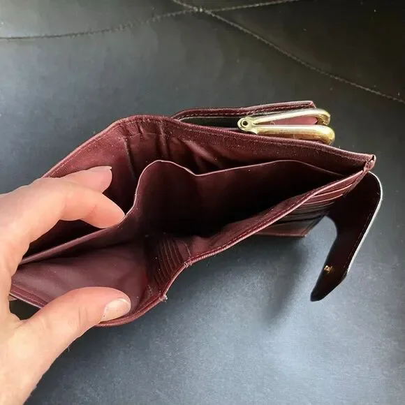 VTG Buxton Cowhide Wallet Snap & Kiss-Lock Change Pocket Brown 5"x4" - Picture 7 of 10